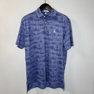 Peter Millar NY, NY Performance Jersey Golf Polo Short Sleeve Stretch Sz M